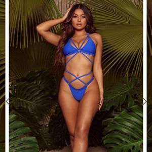 Royal blue strappy bikini